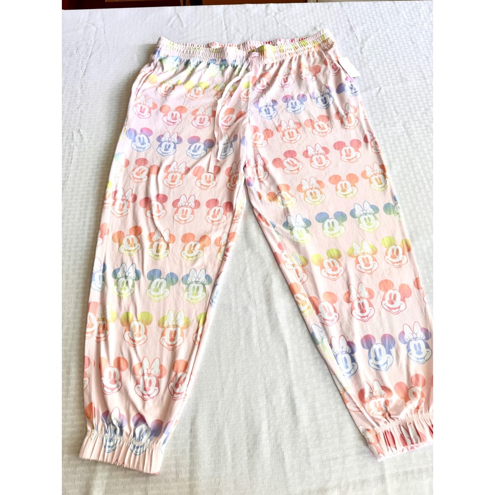 Disney Mickey Minnie Mouse Rainbow Ombre Pink Pajamas Set XXL MK659XSLSC NWT - Picture 5 of 14